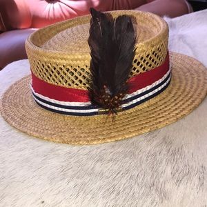 Vintage boater hat. Size medium to large.